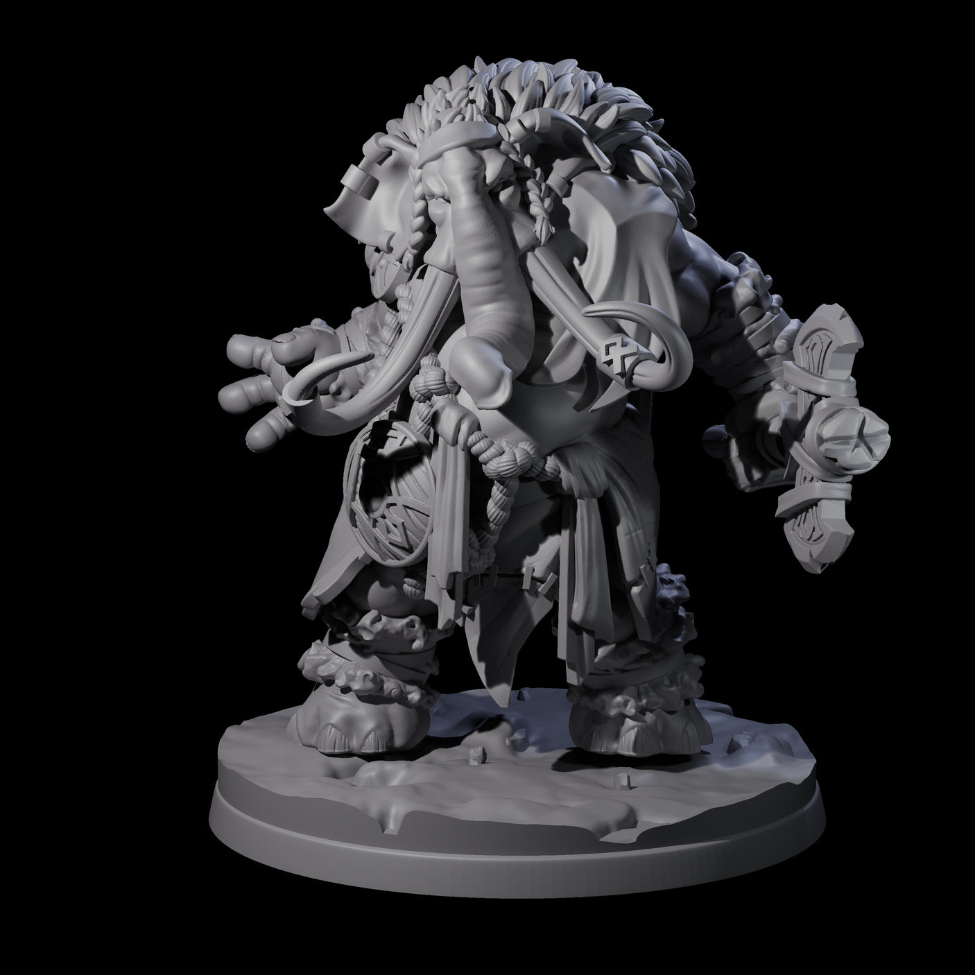 Fierce Loxodon Viking Miniature for Dungeons and Dragons, Pathfinder or other TTRPGs