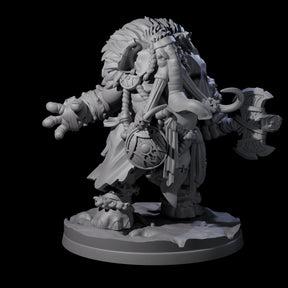 Fierce Loxodon Viking Miniature for Dungeons and Dragons, Pathfinder or other TTRPGs