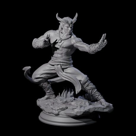 Fierce Tiefling Monk Miniature for Dungeons and Dragons, Pathfinder or other TTRPGs