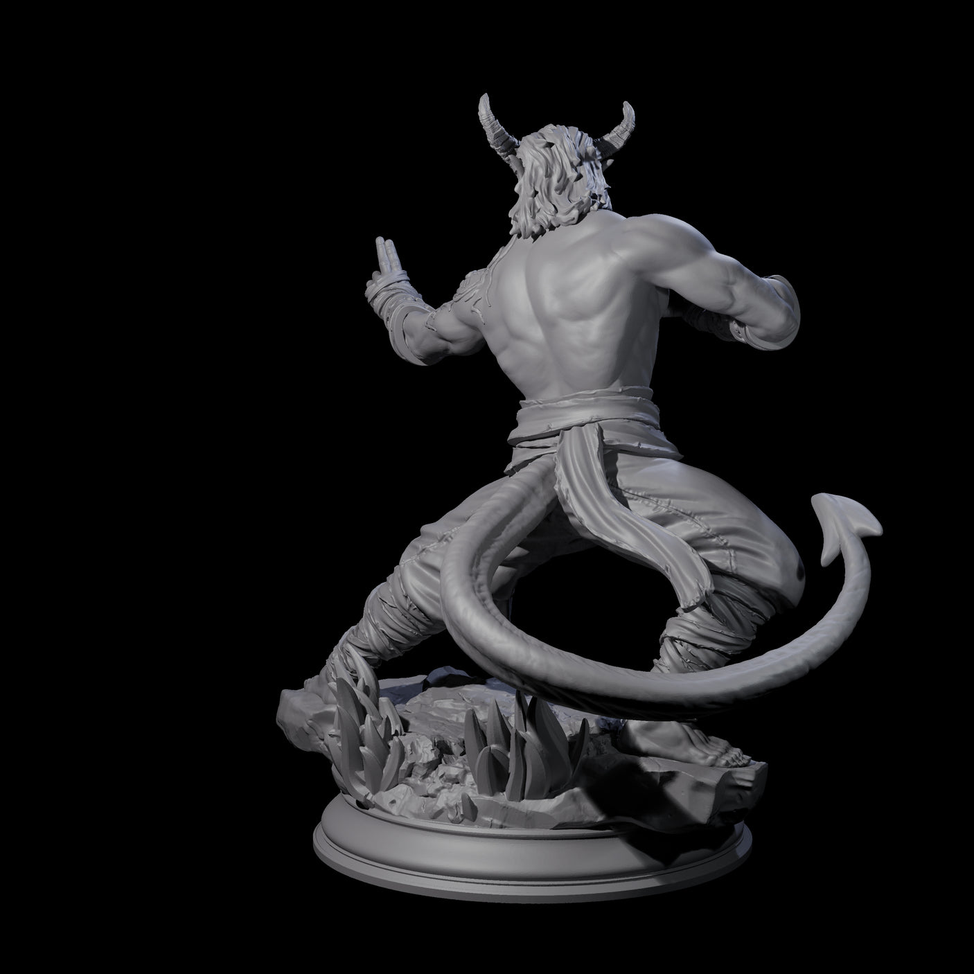 Fierce Tiefling Monk Miniature for Dungeons and Dragons, Pathfinder or other TTRPGs