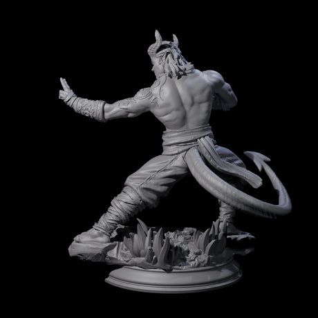 Fierce Tiefling Monk Miniature for Dungeons and Dragons, Pathfinder or other TTRPGs