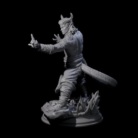 Fierce Tiefling Monk Miniature for Dungeons and Dragons, Pathfinder or other TTRPGs