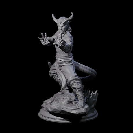 Fierce Tiefling Monk Miniature for Dungeons and Dragons, Pathfinder or other TTRPGs