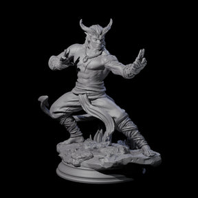 Fierce Tiefling Monk Miniature for Dungeons and Dragons, Pathfinder or other TTRPGs