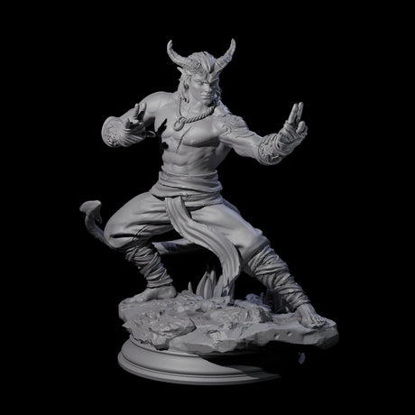 Fierce Tiefling Monk Miniature for Dungeons and Dragons, Pathfinder or other TTRPGs