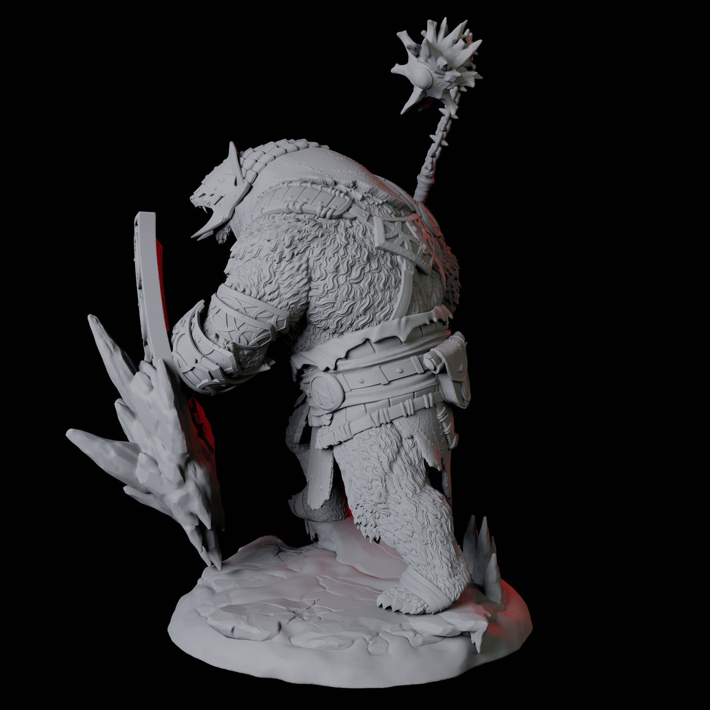 Fierce Ursine Warrior A Miniature for Dungeons and Dragons, Pathfinder or other TTRPGs