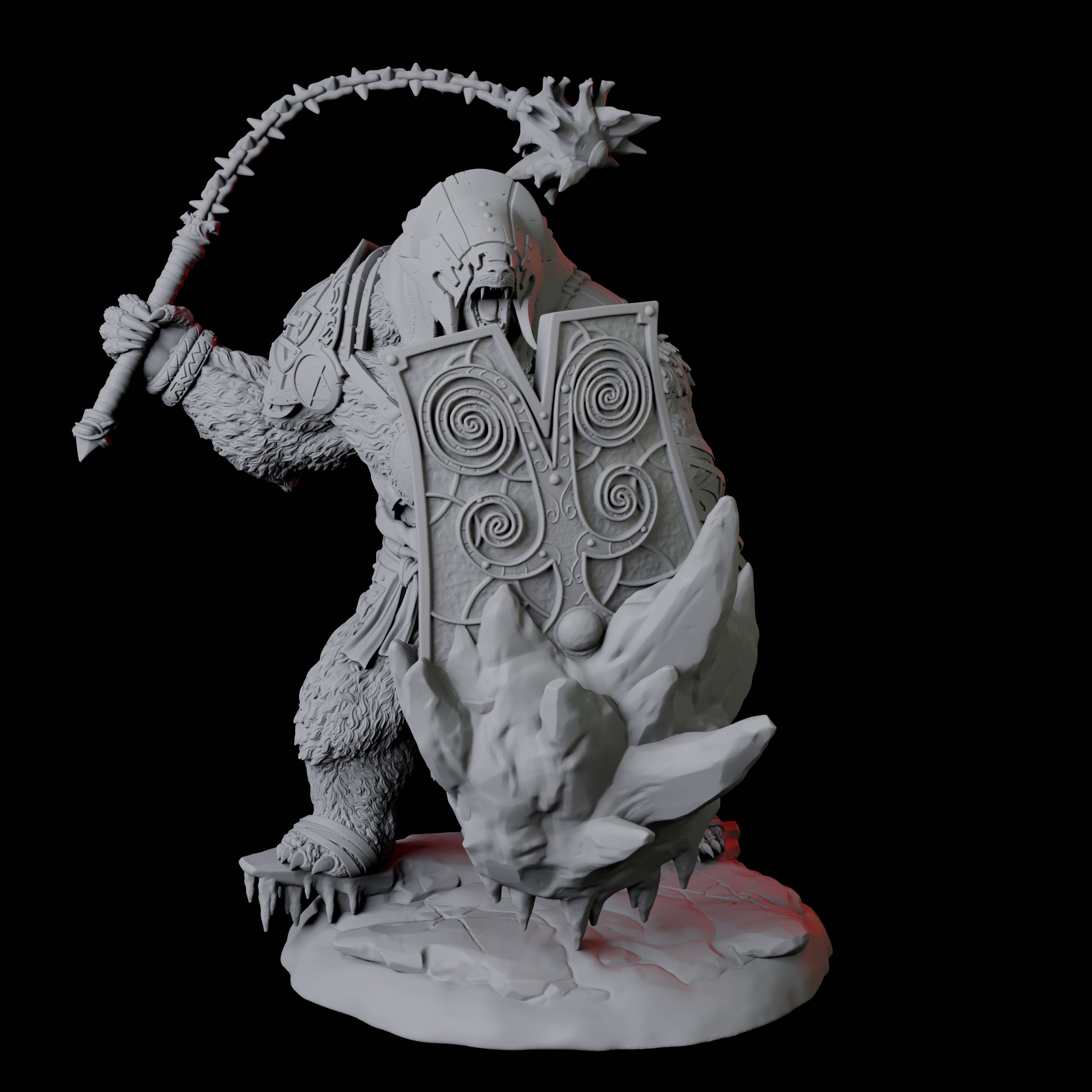 Fierce Ursine Warrior A Miniature for Dungeons and Dragons, Pathfinder or other TTRPGs