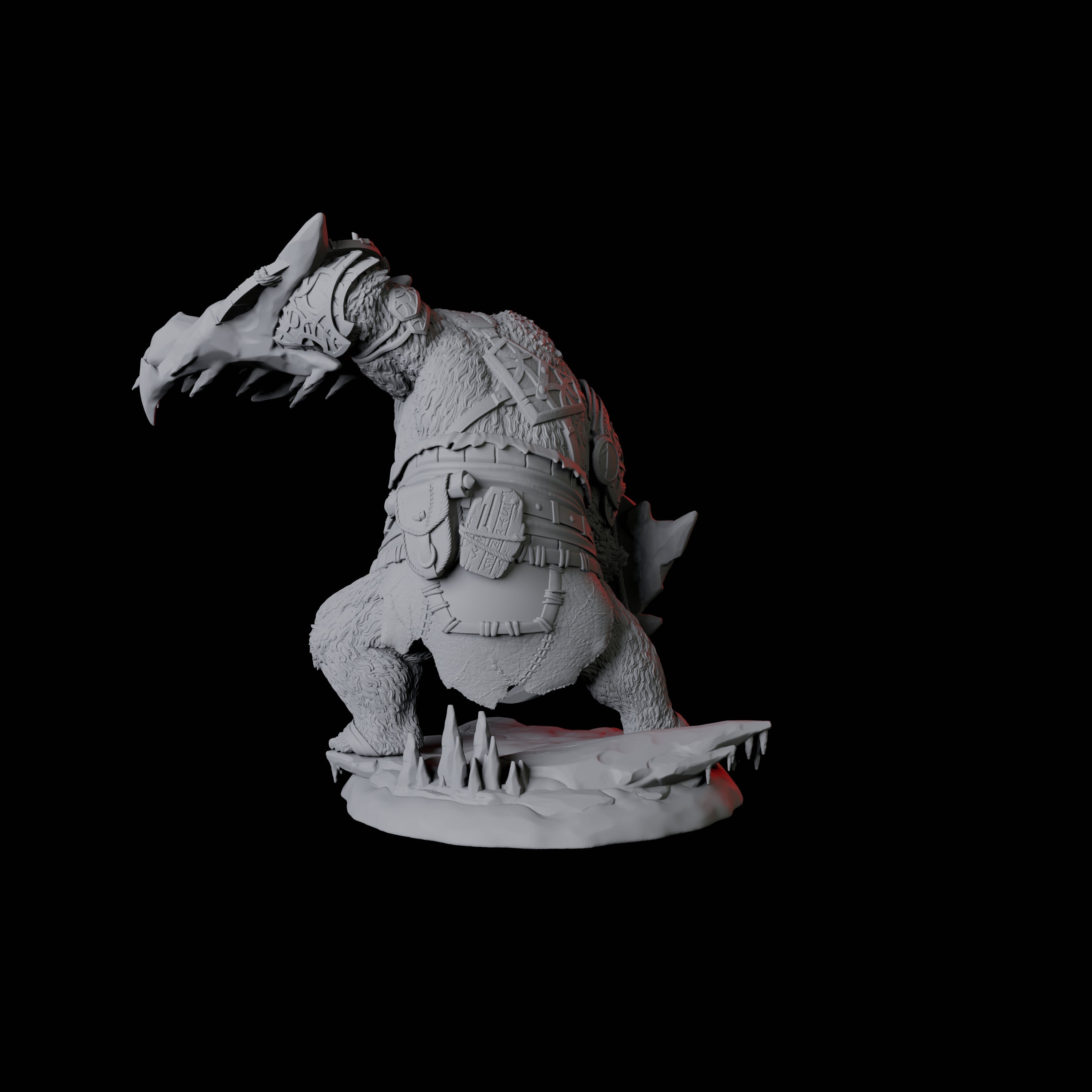 Fierce Ursine Warrior B Miniature for Dungeons and Dragons, Pathfinder or other TTRPGs