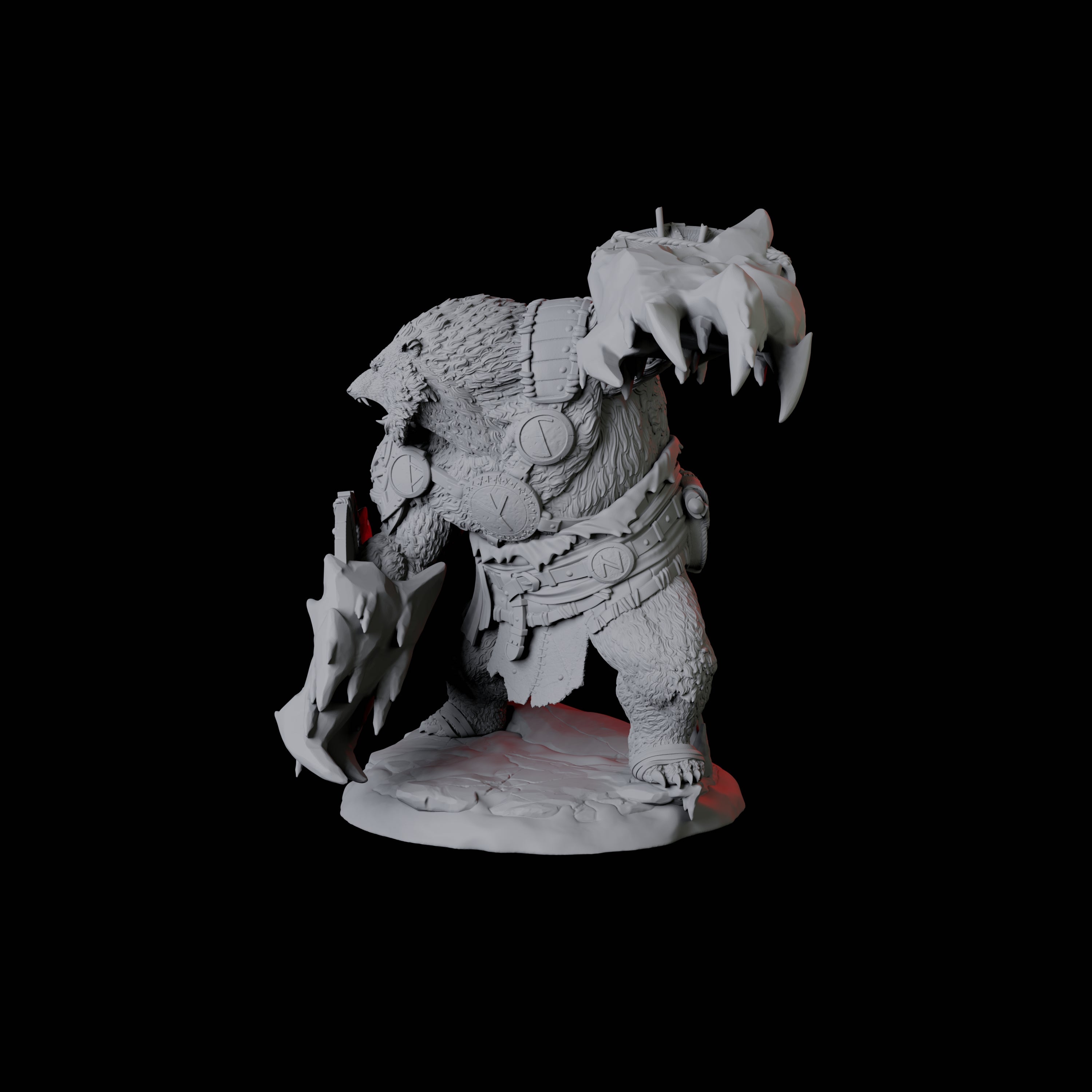 Fierce Ursine Warrior B Miniature for Dungeons and Dragons, Pathfinder or other TTRPGs