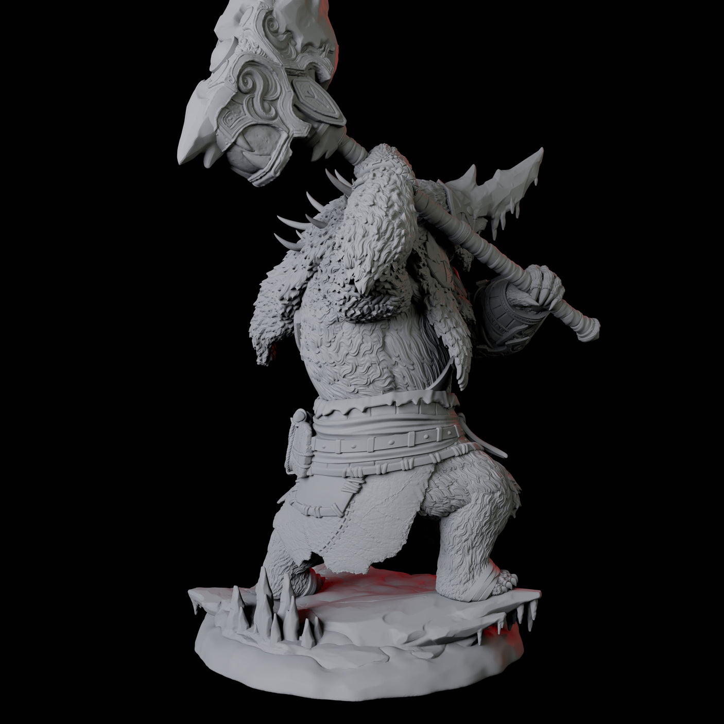 Fierce Ursine Warrior C Miniature for Dungeons and Dragons, Pathfinder or other TTRPGs