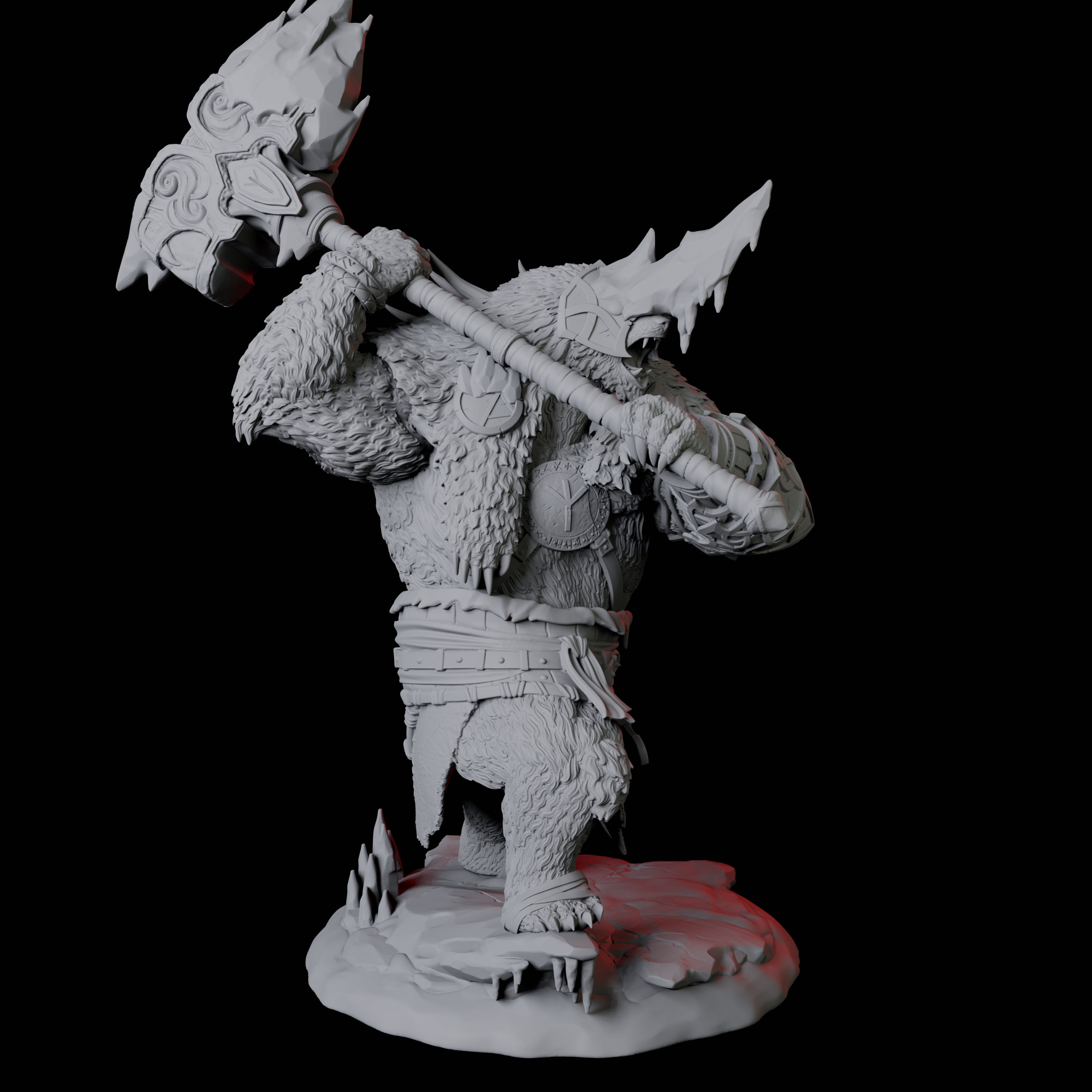 Fierce Ursine Warrior C Miniature for Dungeons and Dragons, Pathfinder or other TTRPGs