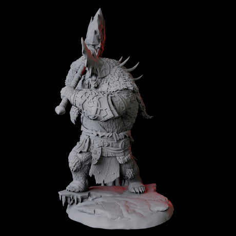 Fierce Ursine Warrior C Miniature for Dungeons and Dragons, Pathfinder or other TTRPGs