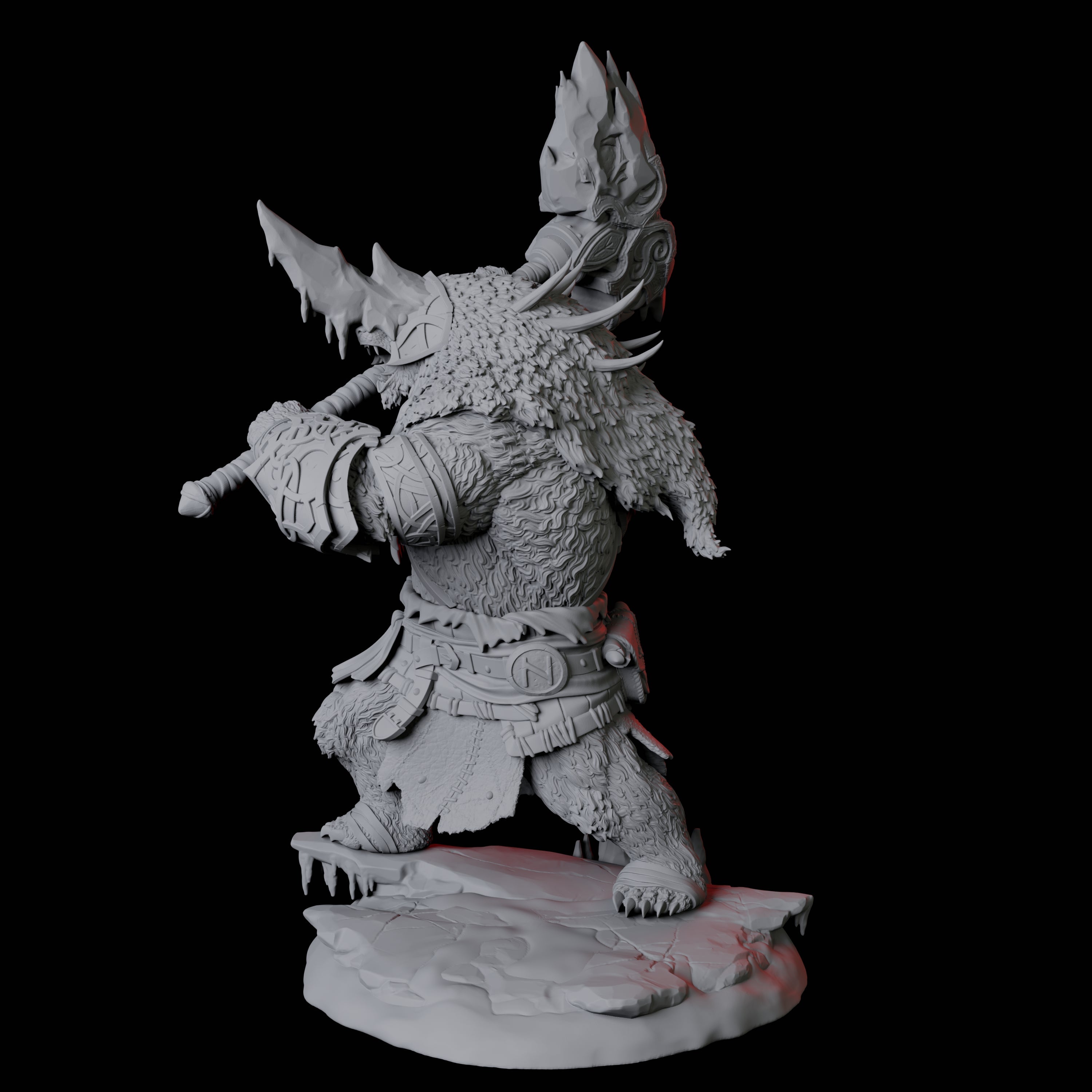 Fierce Ursine Warrior C Miniature for Dungeons and Dragons, Pathfinder or other TTRPGs