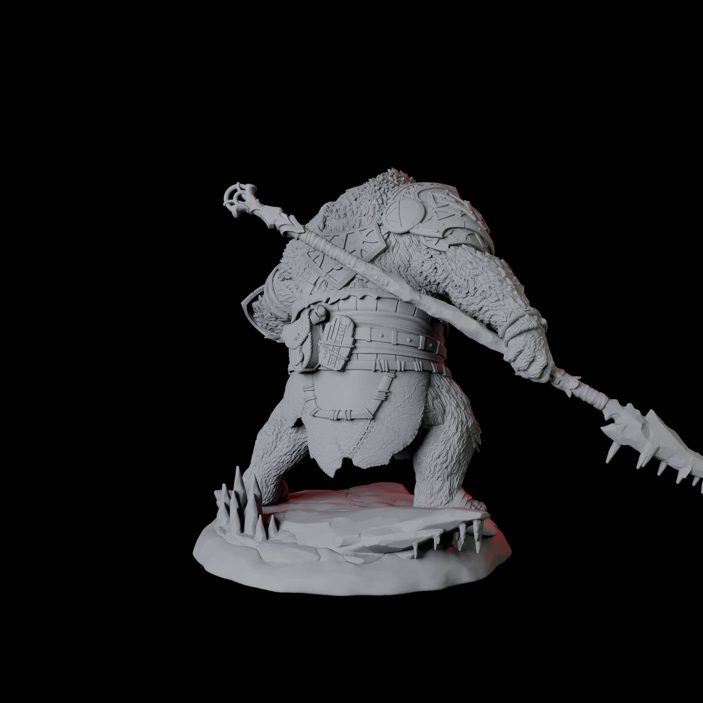 Fierce Ursine Warrior D Miniature for Dungeons and Dragons, Pathfinder or other TTRPGs