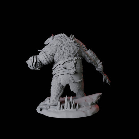 Fierce Ursine Warrior D Miniature for Dungeons and Dragons, Pathfinder or other TTRPGs