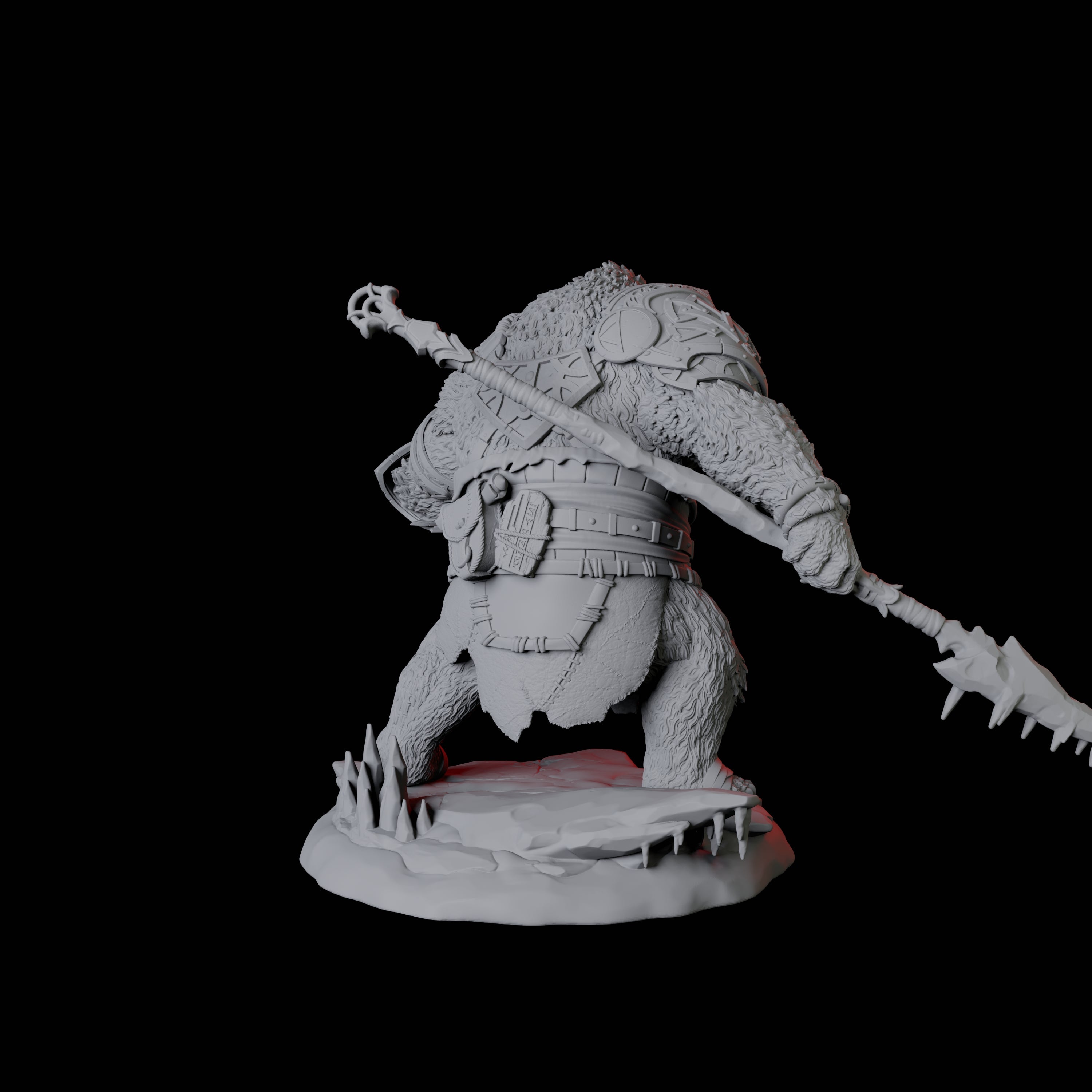 Fierce Ursine Warrior D Miniature for Dungeons and Dragons, Pathfinder or other TTRPGs