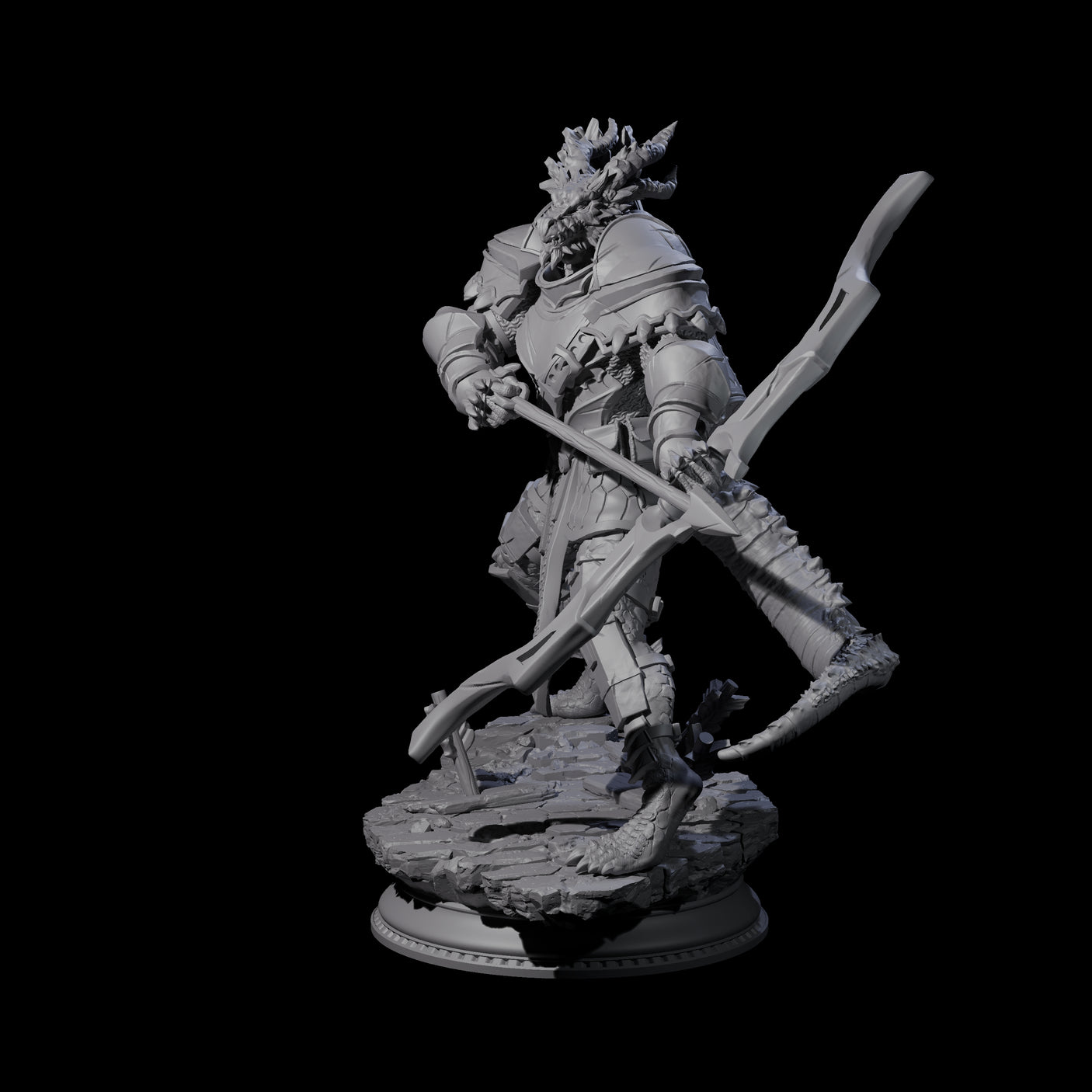 Fighting Dragonborn Dragonguard A Miniature for Dungeons and Dragons, Pathfinder or other TTRPGs