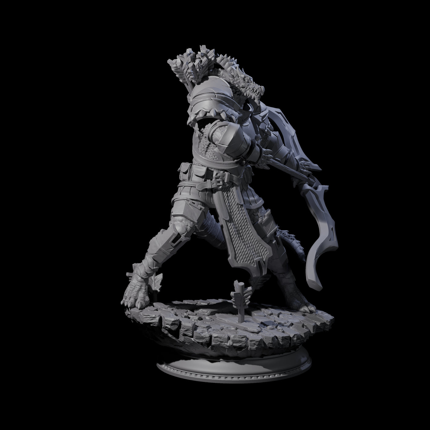 Fighting Dragonborn Dragonguard A Miniature for Dungeons and Dragons, Pathfinder or other TTRPGs
