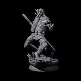 Fighting Dragonborn Dragonguard A Miniature for Dungeons and Dragons, Pathfinder or other TTRPGs