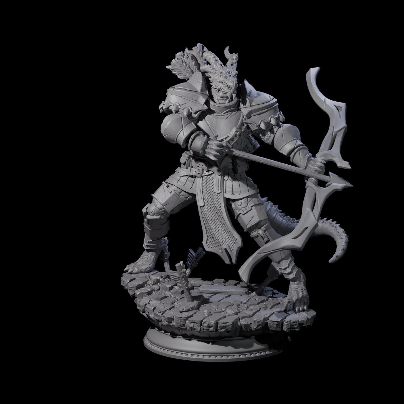 Fighting Dragonborn Dragonguard A Miniature for Dungeons and Dragons, Pathfinder or other TTRPGs