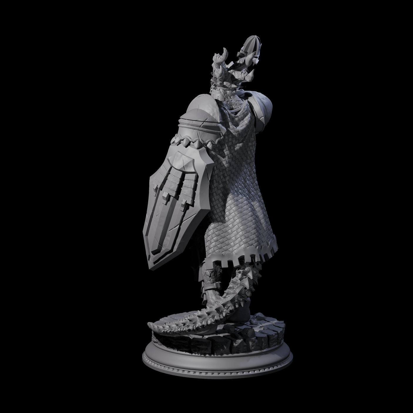 Fighting Dragonborn Dragonguard B Miniature for Dungeons and Dragons, Pathfinder or other TTRPGs