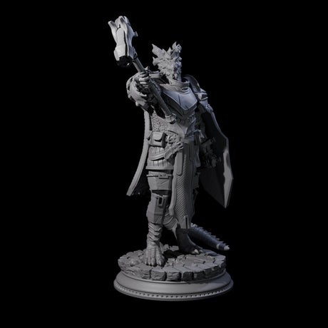 Fighting Dragonborn Dragonguard B Miniature for Dungeons and Dragons, Pathfinder or other TTRPGs