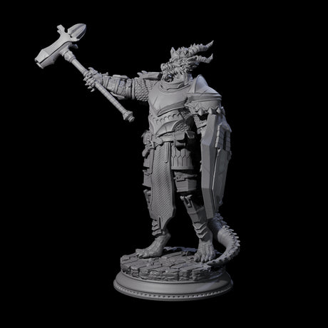 Fighting Dragonborn Dragonguard B Miniature for Dungeons and Dragons, Pathfinder or other TTRPGs