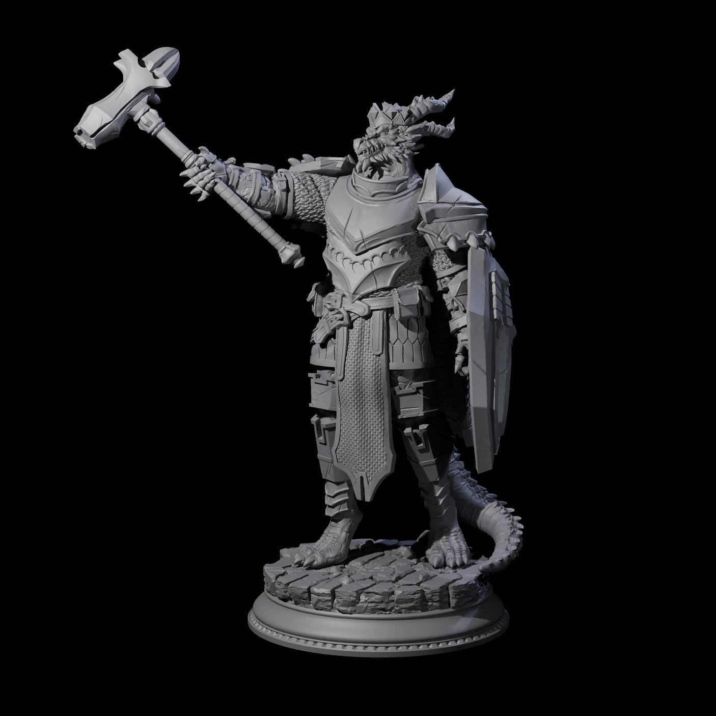 Fighting Dragonborn Dragonguard B Miniature for Dungeons and Dragons, Pathfinder or other TTRPGs
