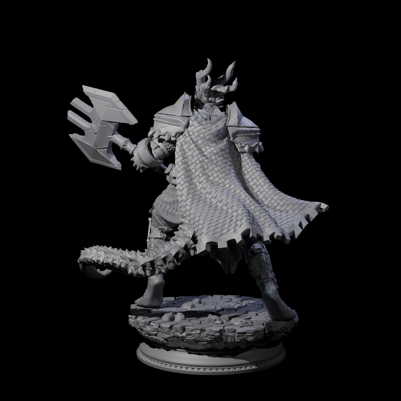Fighting Dragonborn Dragonguard C Miniature for Dungeons and Dragons, Pathfinder or other TTRPGs