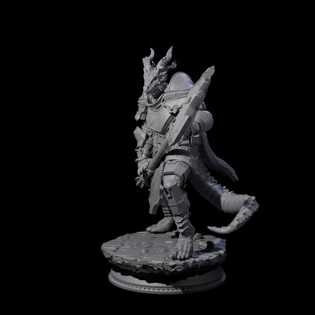 Fighting Dragonborn Dragonguard C Miniature for Dungeons and Dragons, Pathfinder or other TTRPGs