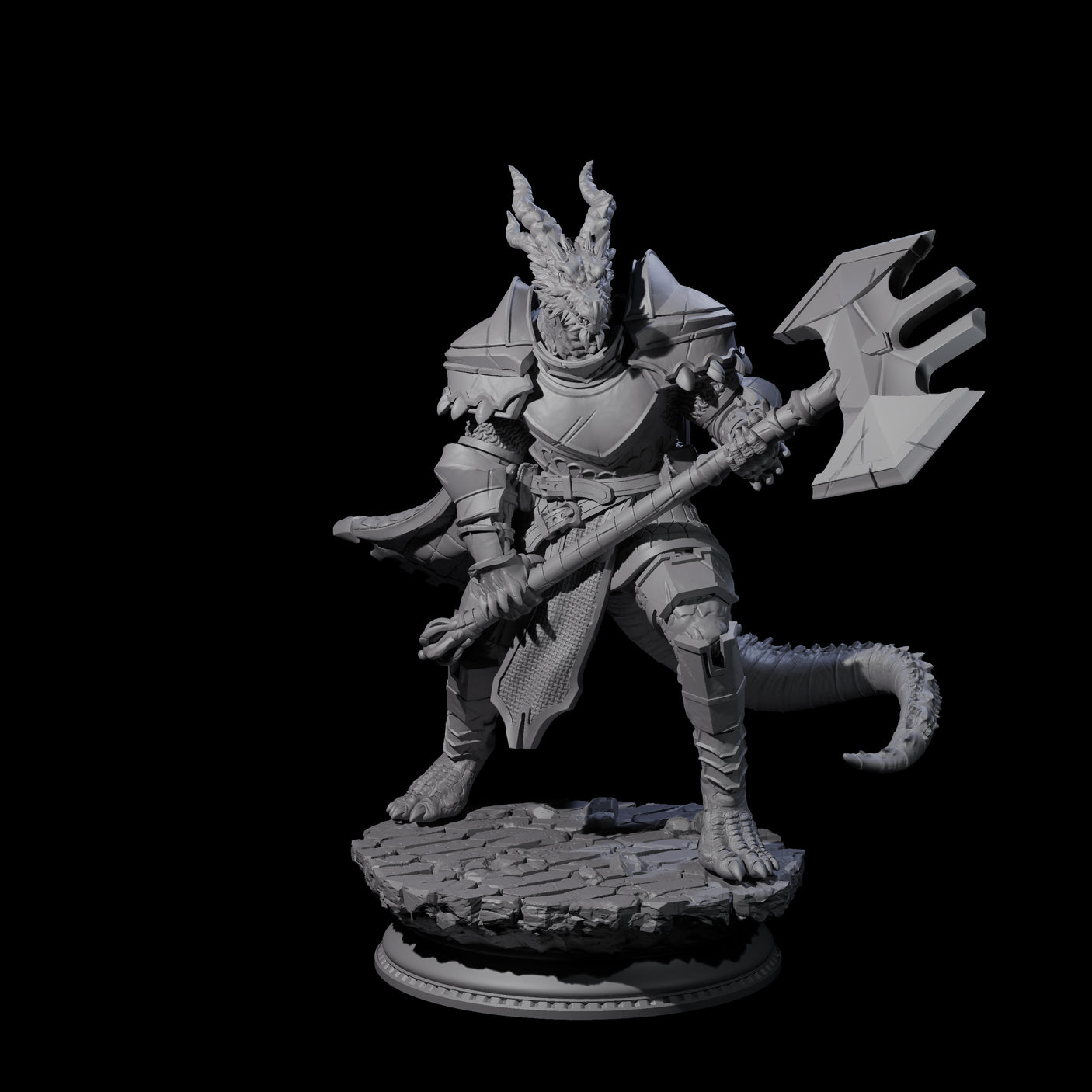 Fighting Dragonborn Dragonguard C Miniature for Dungeons and Dragons, Pathfinder or other TTRPGs