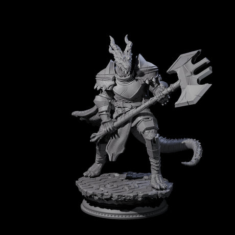 Fighting Dragonborn Dragonguard C Miniature for Dungeons and Dragons, Pathfinder or other TTRPGs