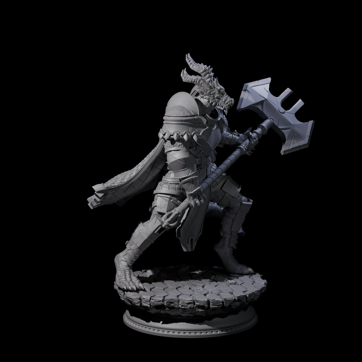 Fighting Dragonborn Dragonguard C Miniature for Dungeons and Dragons, Pathfinder or other TTRPGs