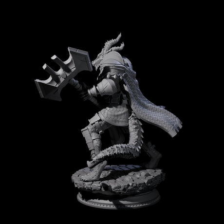 Fighting Dragonborn Dragonguard C Miniature for Dungeons and Dragons, Pathfinder or other TTRPGs