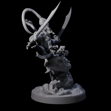 Fighting Wind Djinni Miniature for Dungeons and Dragons, Pathfinder or other TTRPGs