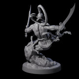 Fighting Wind Djinni Miniature for Dungeons and Dragons, Pathfinder or other TTRPGs