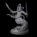 Fighting Wind Djinni Miniature for Dungeons and Dragons, Pathfinder or other TTRPGs