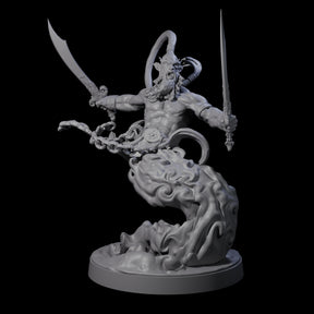 Fighting Wind Djinni Miniature for Dungeons and Dragons, Pathfinder or other TTRPGs