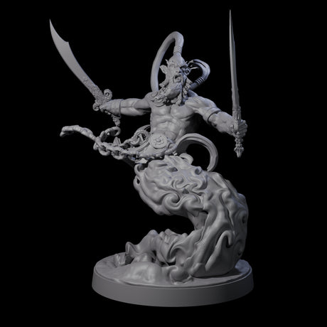 Fighting Wind Djinni Miniature for Dungeons and Dragons, Pathfinder or other TTRPGs
