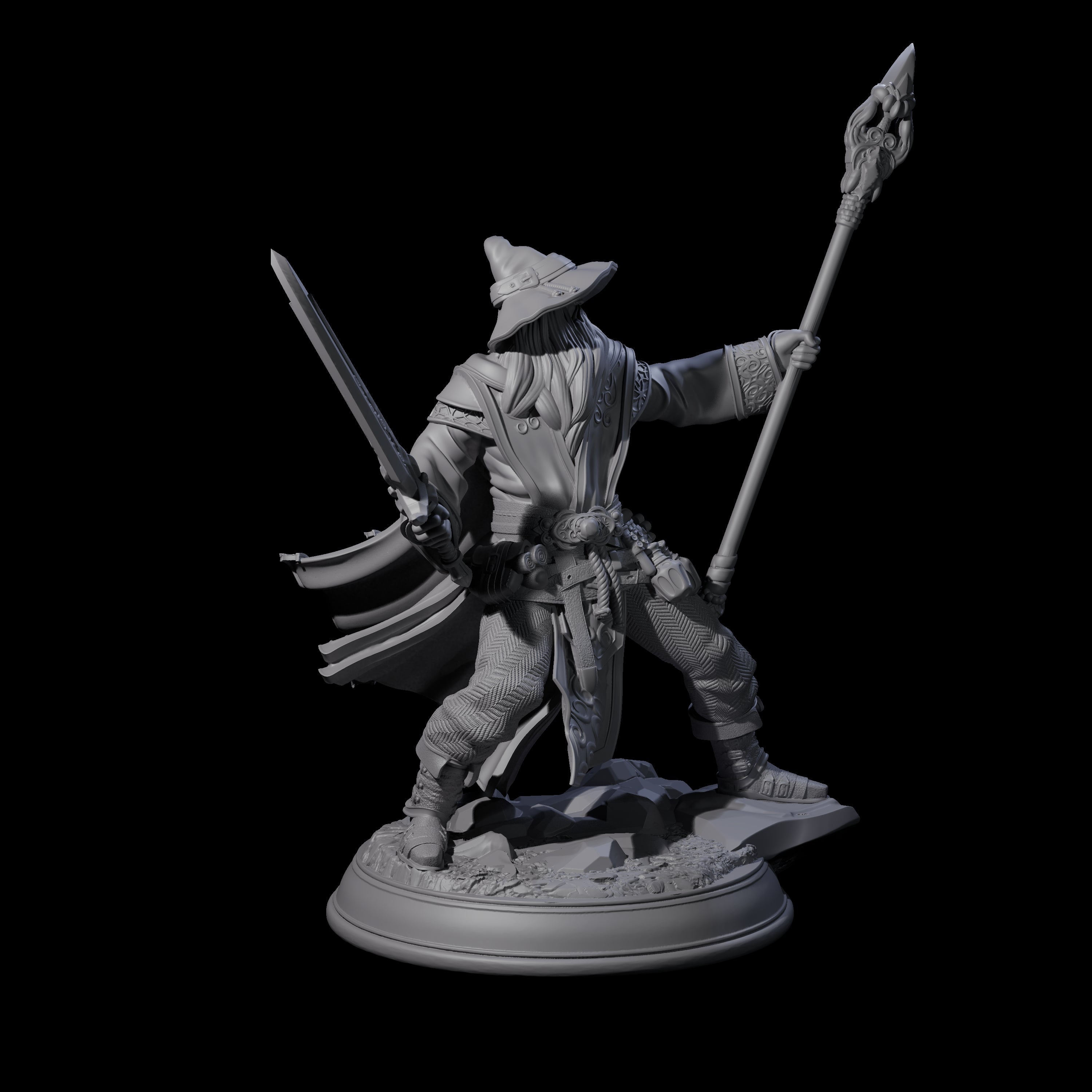 Fighting Wizard Miniature for Dungeons and Dragons, Pathfinder or other TTRPGs