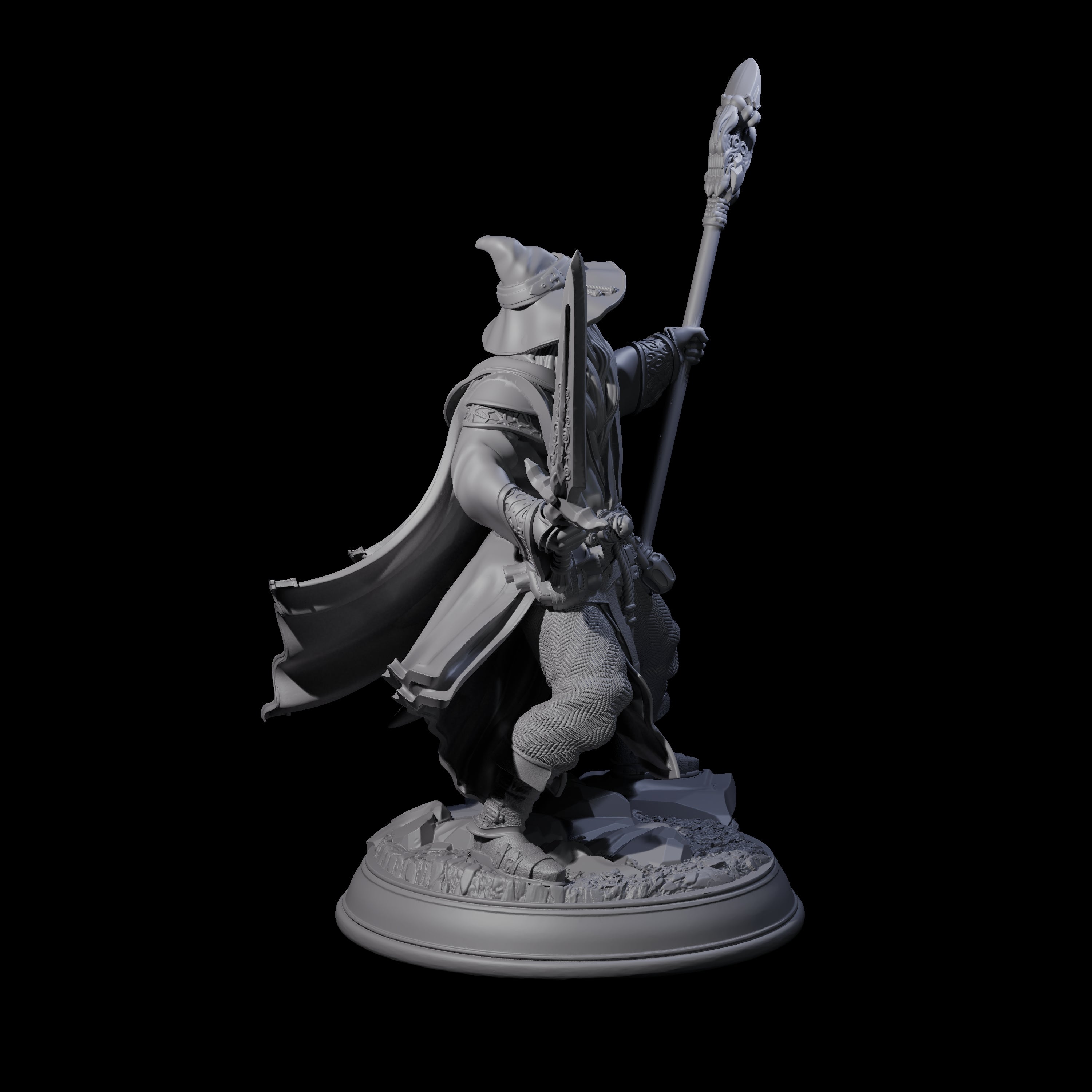 Fighting Wizard Miniature for Dungeons and Dragons, Pathfinder or other TTRPGs