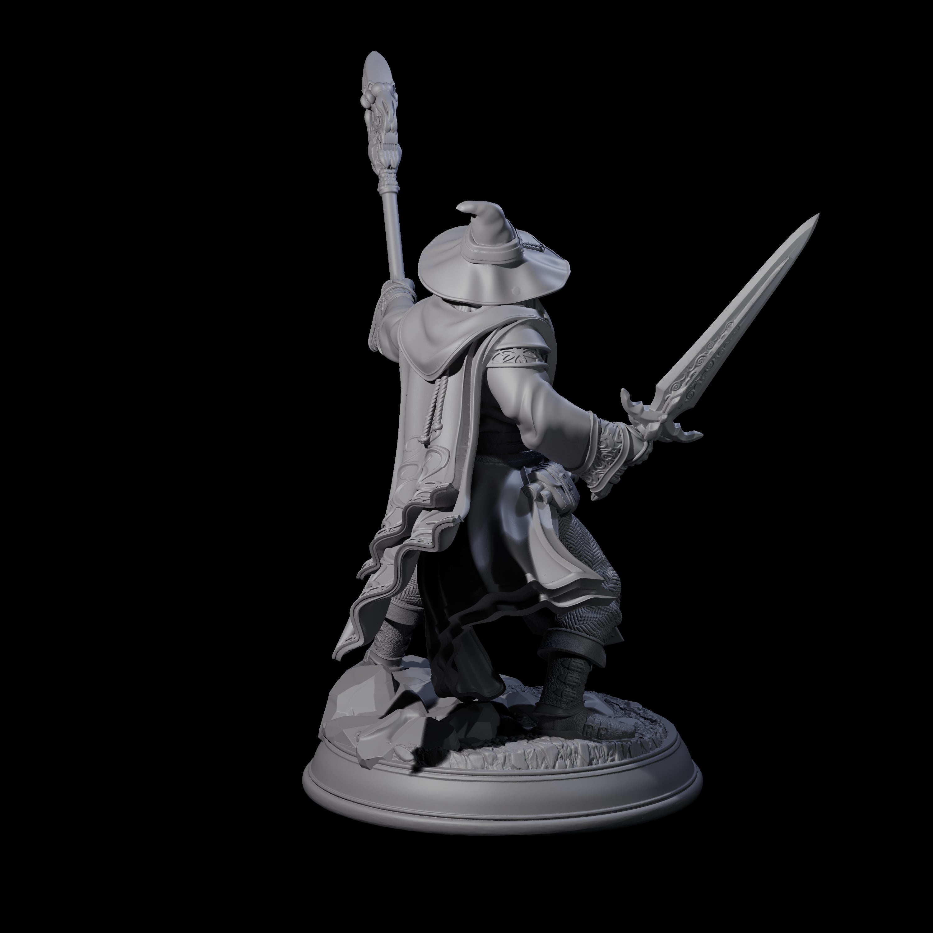 Fighting Wizard Miniature for Dungeons and Dragons, Pathfinder or other TTRPGs