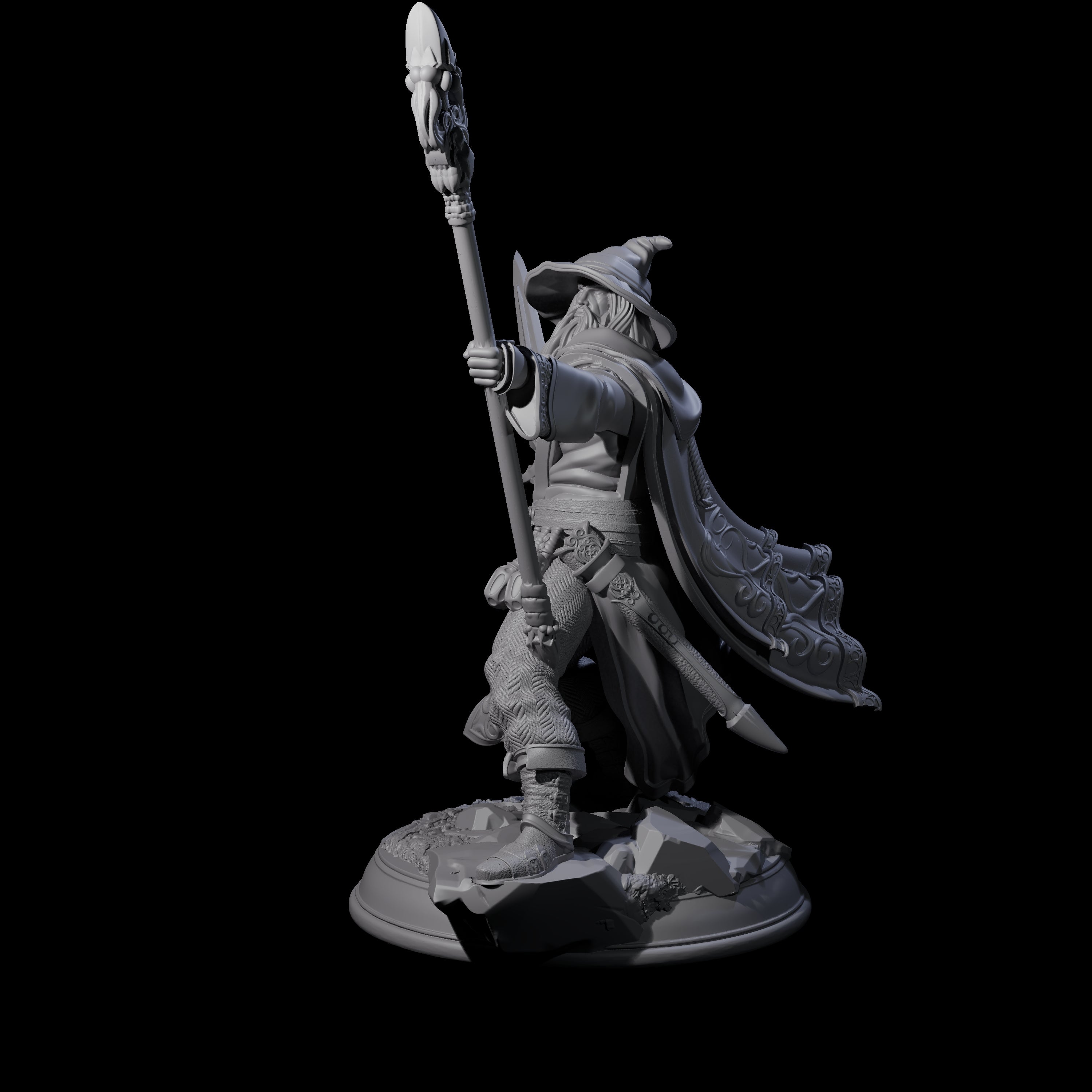 Fighting Wizard Miniature for Dungeons and Dragons, Pathfinder or other TTRPGs