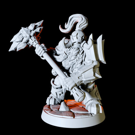 Fire Dwarf Army - Six Miniatures Miniature for Dungeons and Dragons, Pathfinder or other TTRPGs