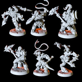 Fire Dwarf Army - Six Miniatures Miniature for Dungeons and Dragons, Pathfinder or other TTRPGs