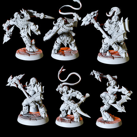 Fire Dwarf Army - Six Miniatures Miniature for Dungeons and Dragons, Pathfinder or other TTRPGs