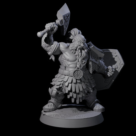 Fire Veined Dwarf Warrior B Miniature for Dungeons and Dragons, Pathfinder or other TTRPGs