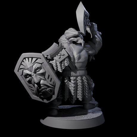 Fire Veined Dwarf Warrior B Miniature for Dungeons and Dragons, Pathfinder or other TTRPGs