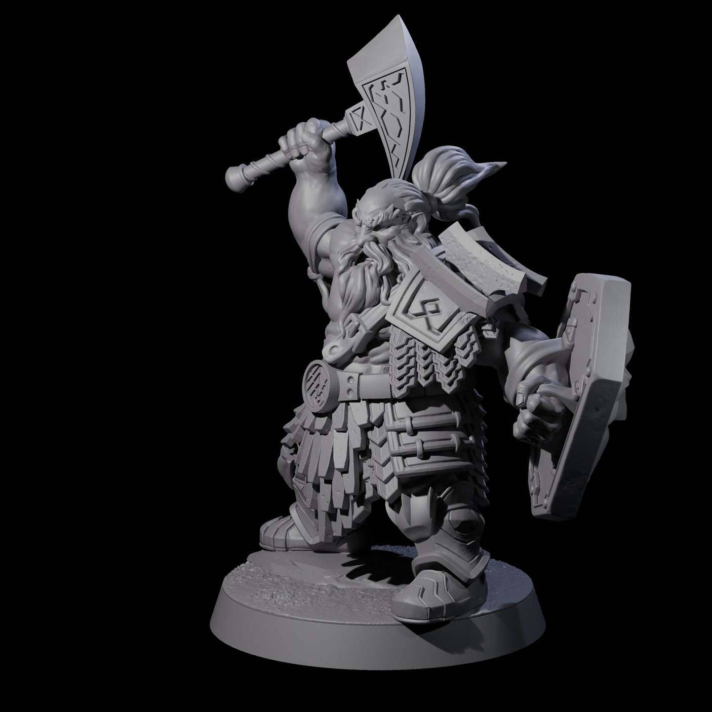 Fire Veined Dwarf Warrior B Miniature for Dungeons and Dragons, Pathfinder or other TTRPGs