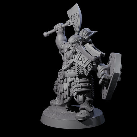Fire Veined Dwarf Warrior B Miniature for Dungeons and Dragons, Pathfinder or other TTRPGs